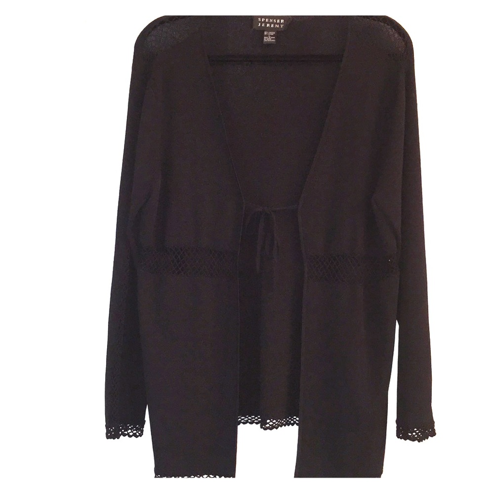 Spencer Jeremy Black cardigan sweater, size L.